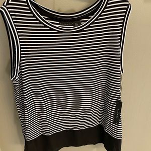 Tahari Black and White shell / top